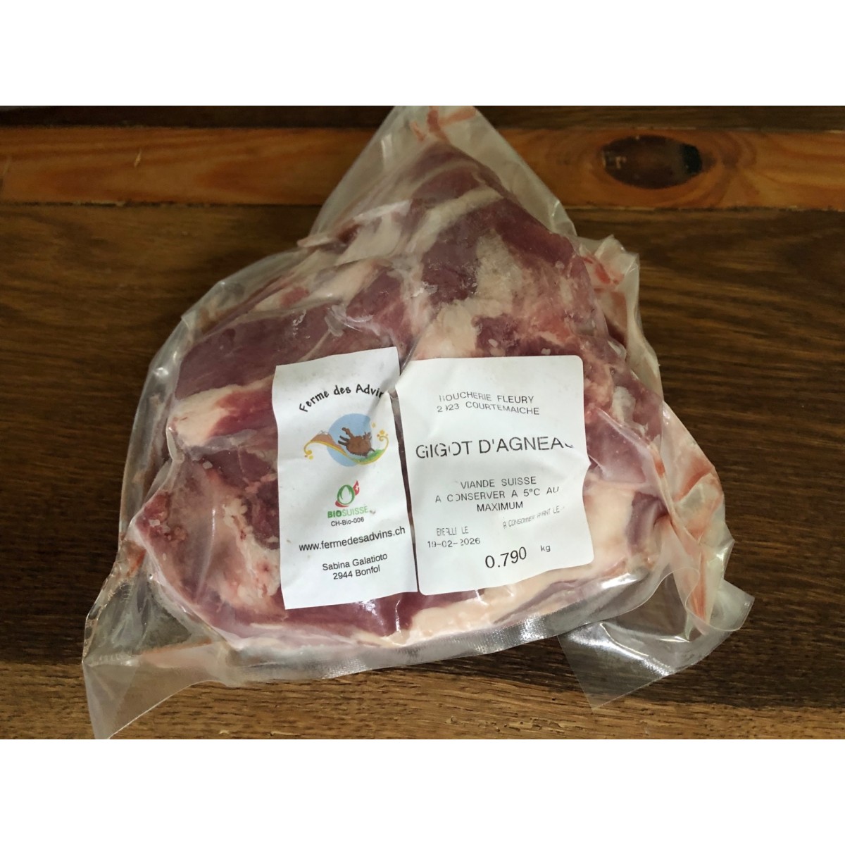 Gigot d'agneau, 790g, congelé